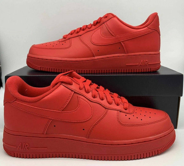 Men's Red Air Force 1 Triple Shoes 0377